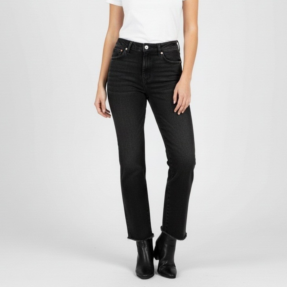 Judy Blue Women's Straight Fit Jeans Size 15/32 Black Raw Hem JB88677‎ Casual